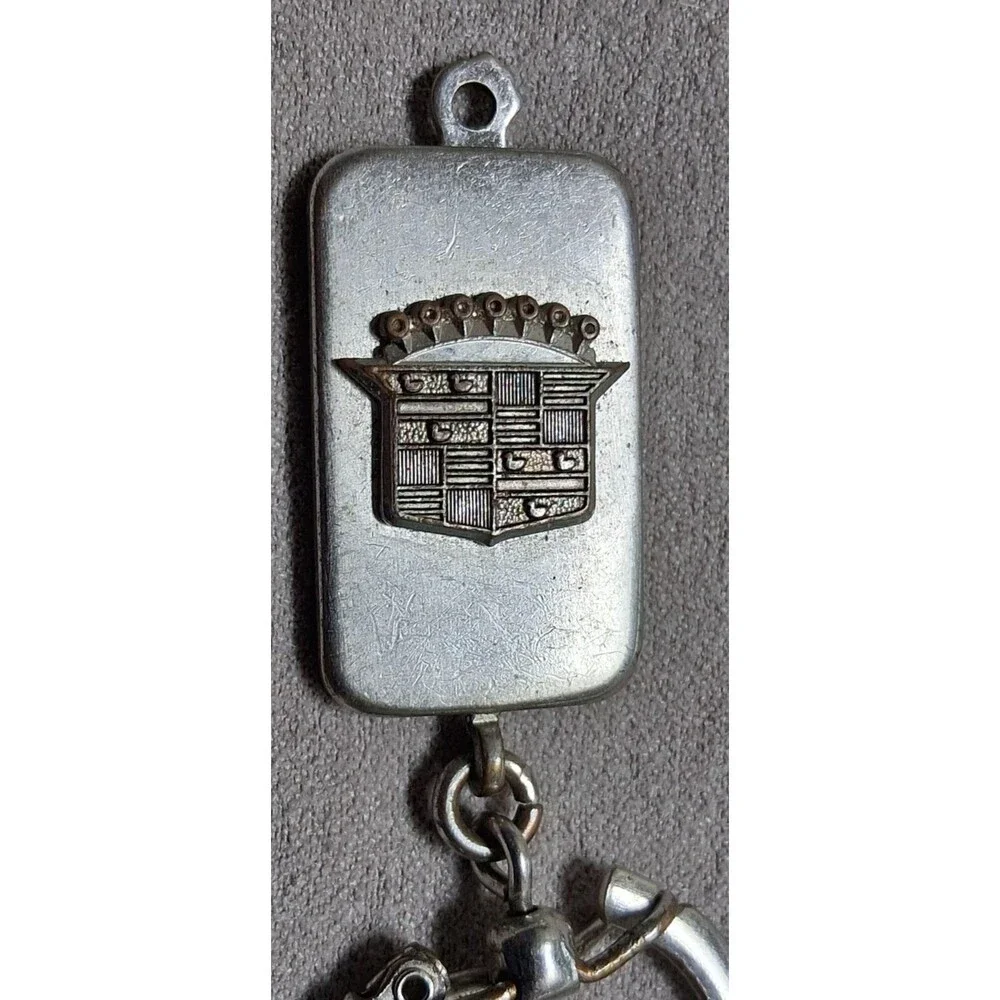 Vintage Cadillac Keychain Car Logo Emblem Key Ring